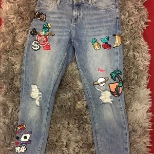 Topshop Moto Lucas Sequin Jeans